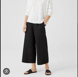 Organic Cotton Poplin Wide Cropped Pant EILEEN FISHER, Petite Large